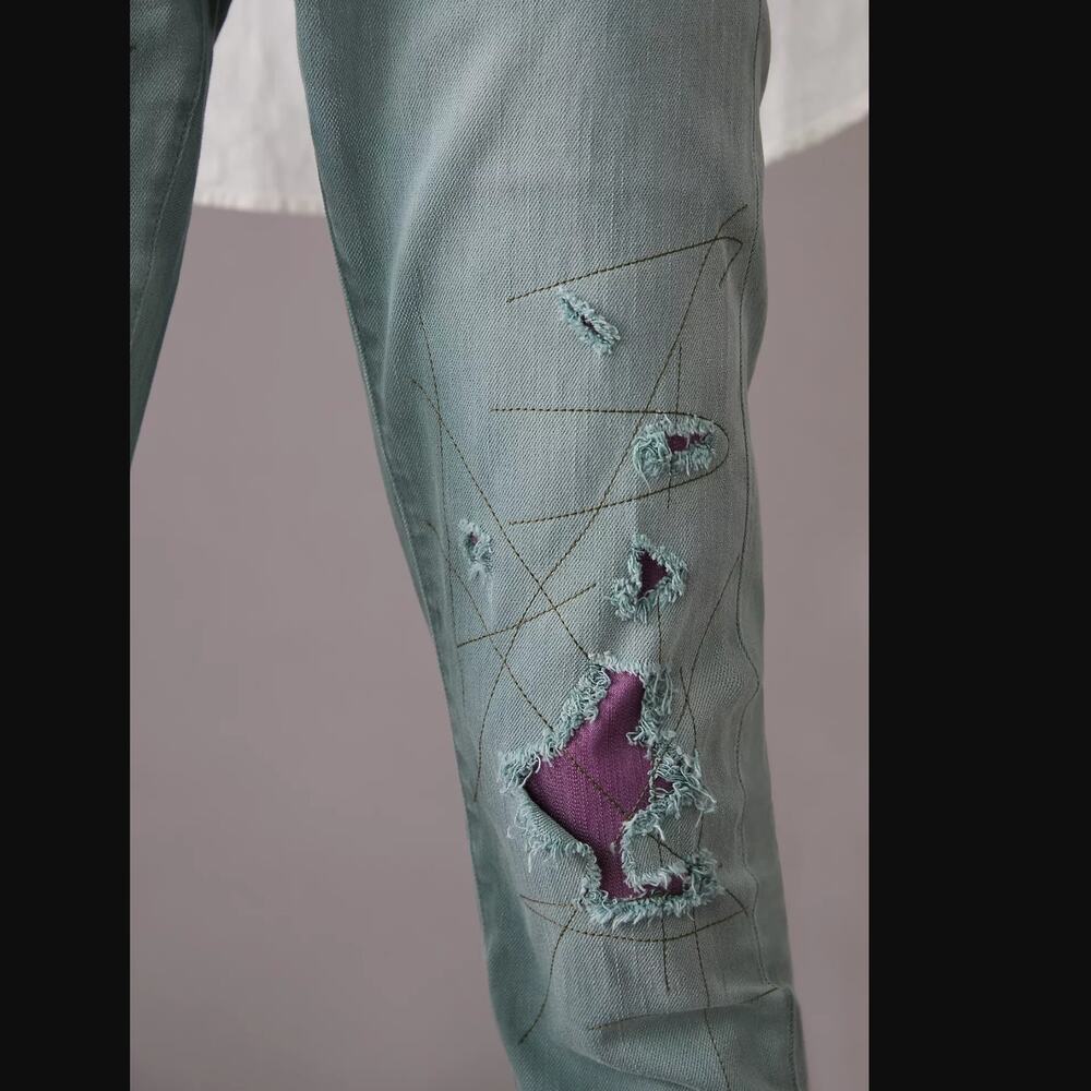 Anthropologie Patches Slim Boyfriend Jeans - New - 27 Waist - Picture 4 of 7